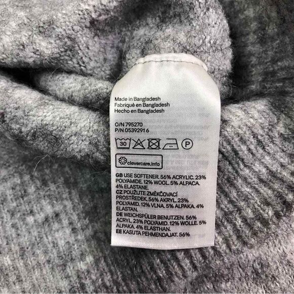 H&M Divided Gray Wool Blend Knit Long Sleeve Sweater - Picture 7 of 9